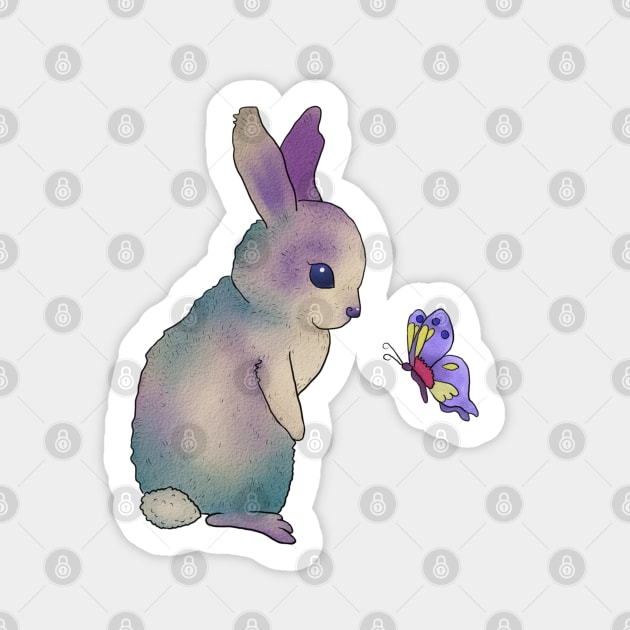 Hase mit Schmetterling Sticker by Blumchen